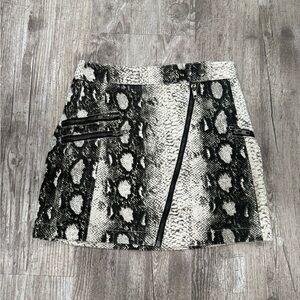 Princess Polly Black and White Snake Print Mini Skirt
